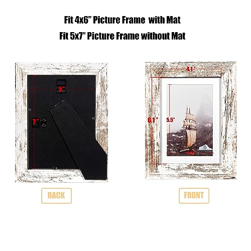 kennethan Rustic White 5x7 Picture Frames Wide Molding 3P in 1 set - Wall Mounting Material Included - Image 2