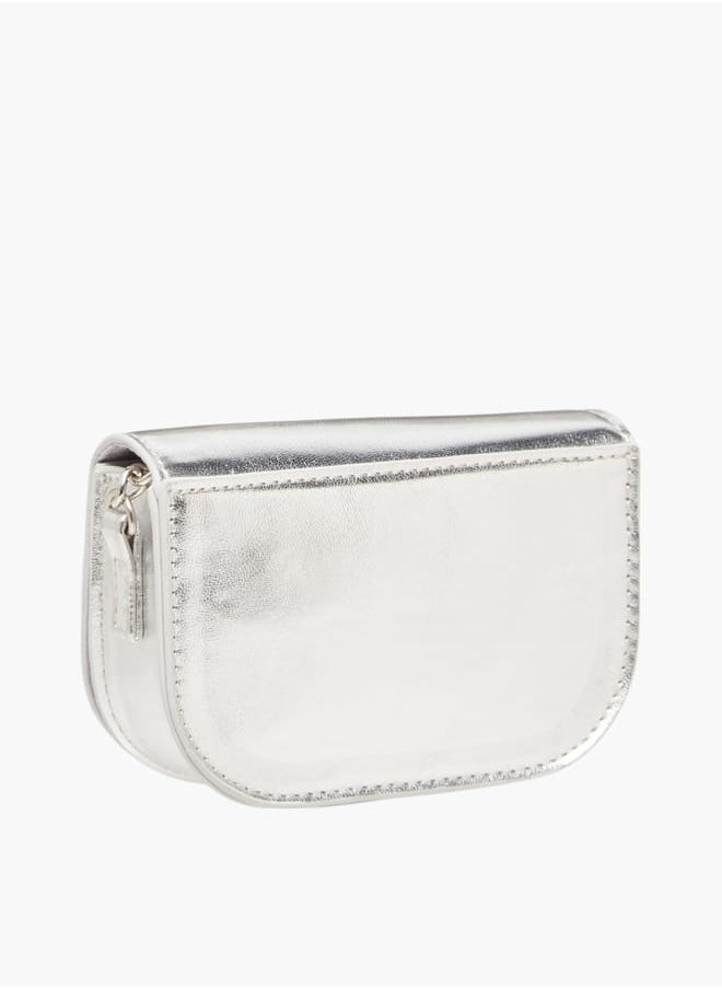 Celeste Girls Bow Embellished Crossbody Bag with Chain Strap and Button Closure  - Image 3