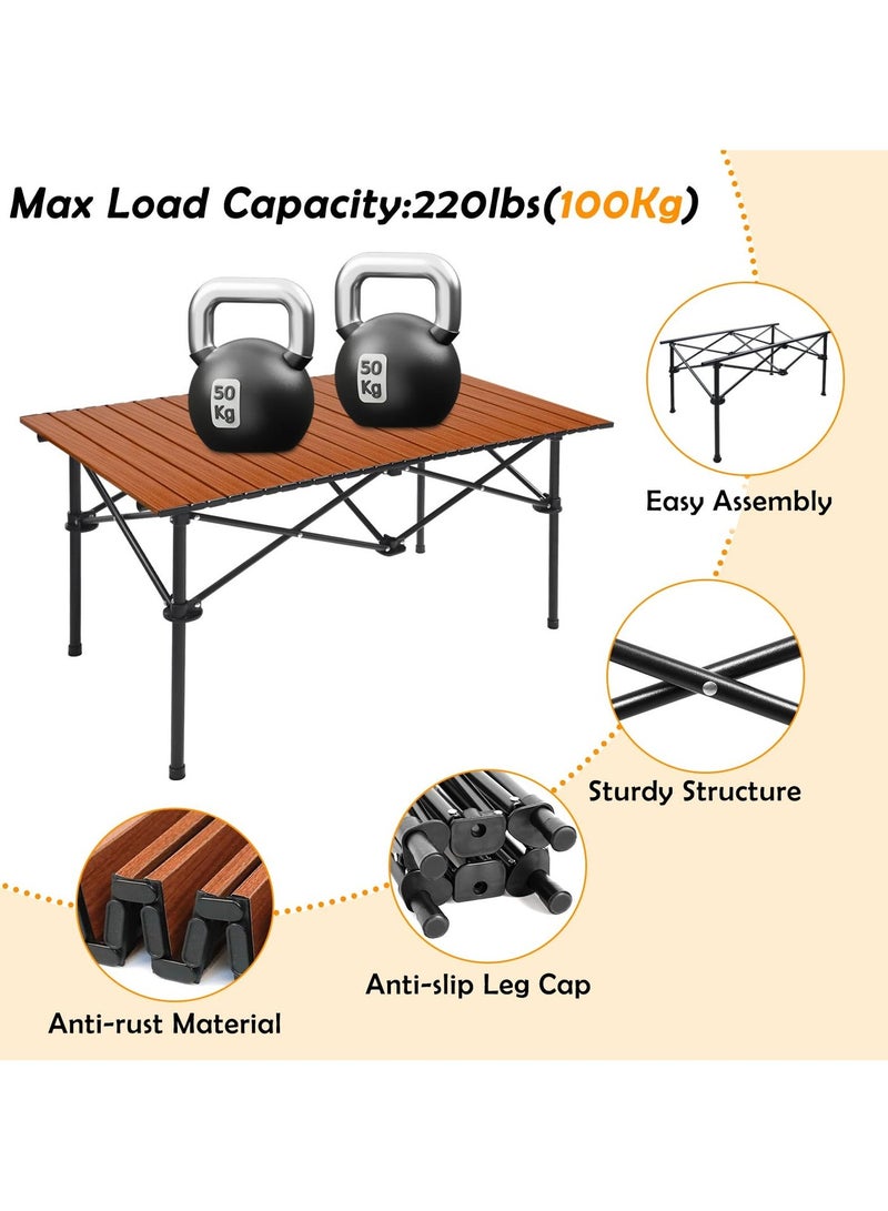 Arabest Outdoor Folding Portable Picnic Camping Table,Lightweight Roll-up Table with Easy Carrying Bag for Indoor,Outdoor,Camping, Beach,Backyard, BBQ, Party, Patio, Picnic - Image 4