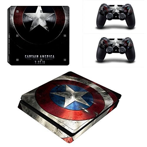 Elton Captain America Shield Theme Skin Sticker Cover for PS4 Slim Console and Controllers (Multicolor) - Image 5