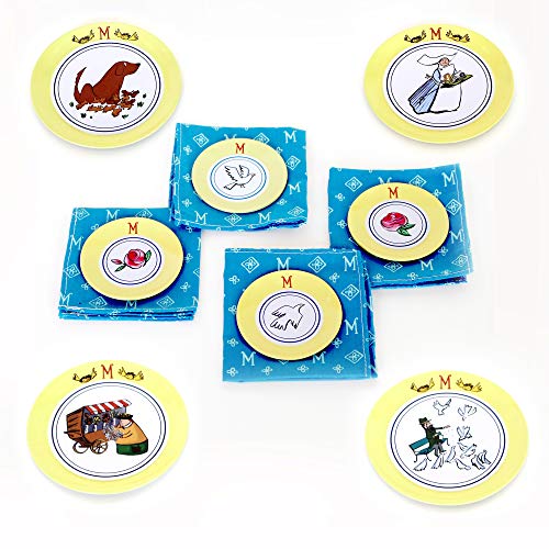 YOTTOY Madeline Collection | 23-Piece Kids Tin Tea Set Toy w/ Illustrations, Monograms, Carry Case - Image 5