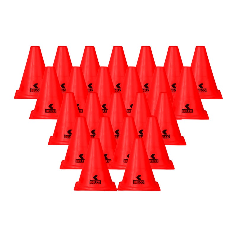 Belco Sports Agility Training Marker Cones for Football Fitness Track and Field Kids Cricket6 Inch Cone Marker Set Red (RED, Pack of 24) - Image 4