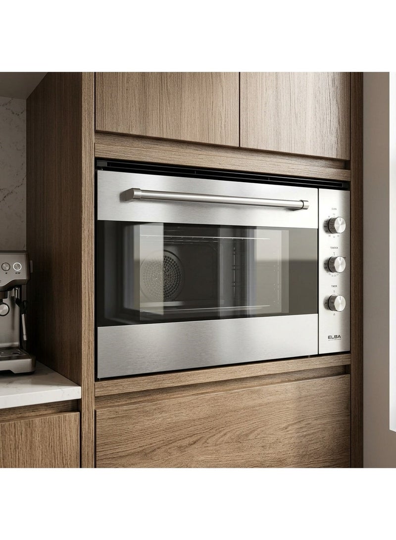 ELBA Built In Gas Oven 90 cm Stainless Steel With 5 Functions And Gas Grill, 74Liters-109-52XN (Made in Italy) - Image 2