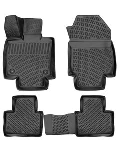 RIZLINER RizLiner Hyundai Kona 2017-2023 Floor Mats 3D Custom Fit Compatible with  Car Mats Laser Measured 1st & 2nd Row Floor Liners All Weather Non-Slip (Black)  - Image 1