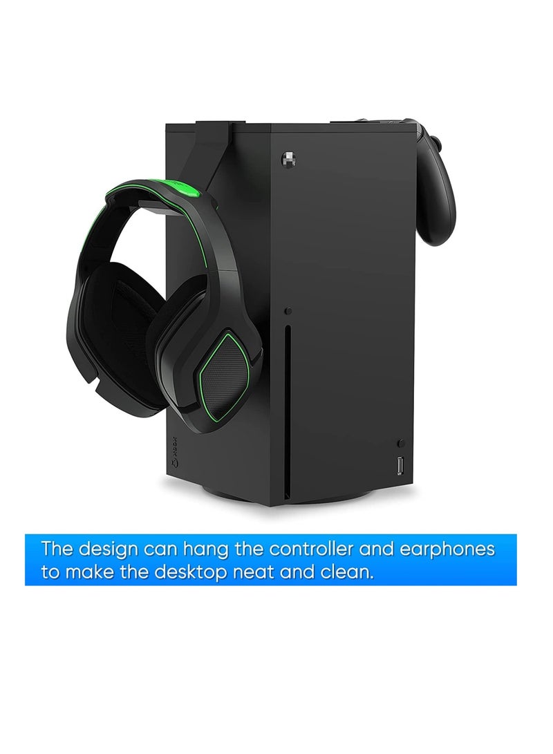 Zikra غطاء غبار لتركيب وحدة التحكم متوافق مع Xbox Series X - ملحقات ألعاب 2 في 1 مع غطاء فلتر الغبار متوافق مع وحدة XSX و 2 حامل لتعليق وحدة التحكم وسماعة الألعاب - Image 3