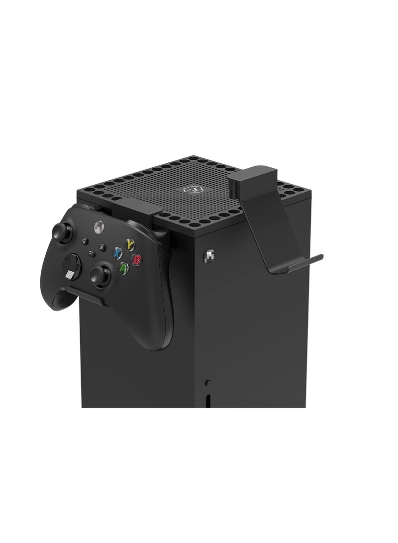 Zikra غطاء غبار لتركيب وحدة التحكم متوافق مع Xbox Series X - ملحقات ألعاب 2 في 1 مع غطاء فلتر الغبار متوافق مع وحدة XSX و 2 حامل لتعليق وحدة التحكم وسماعة الألعاب - Image 1