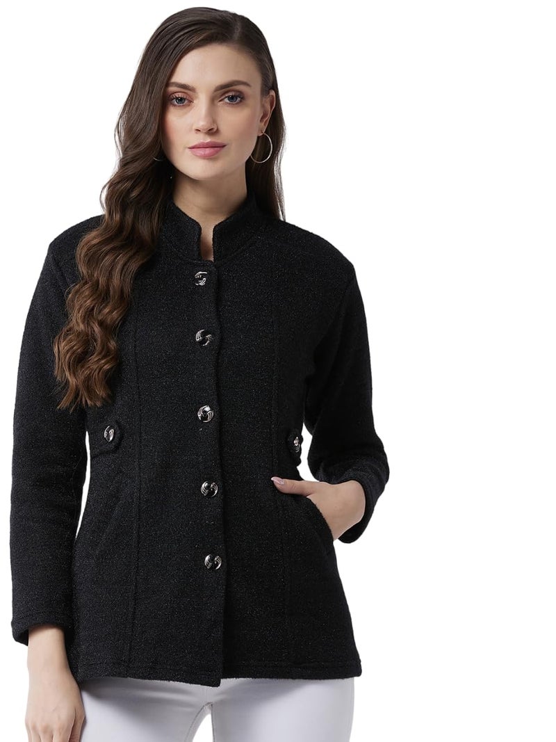 Pivl Women's Long Acrylic Blend Sweater for Winter_Black_XL||Winterwear|| - Image 1