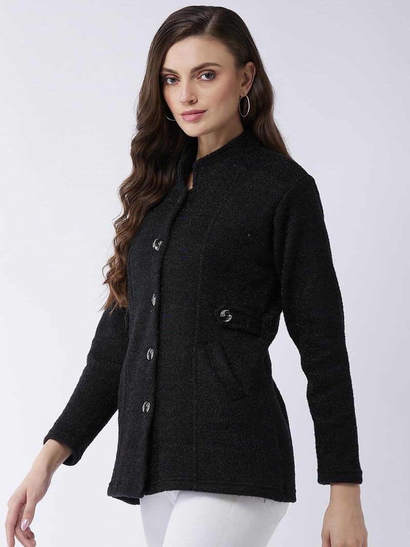 Pivl Women's Long Acrylic Blend Sweater for Winter_Black_XL||Winterwear|| - Image 4