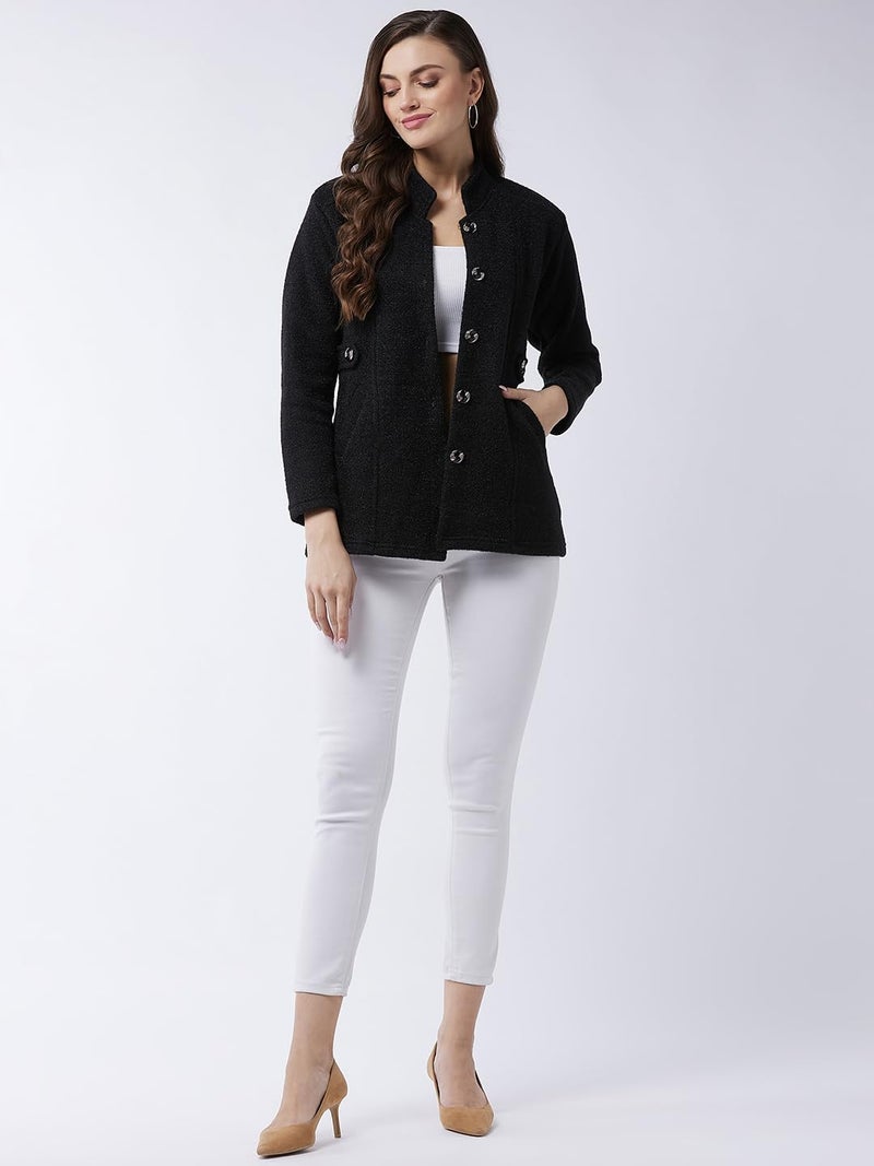 Pivl Women's Long Acrylic Blend Sweater for Winter_Black_XL||Winterwear|| - Image 3