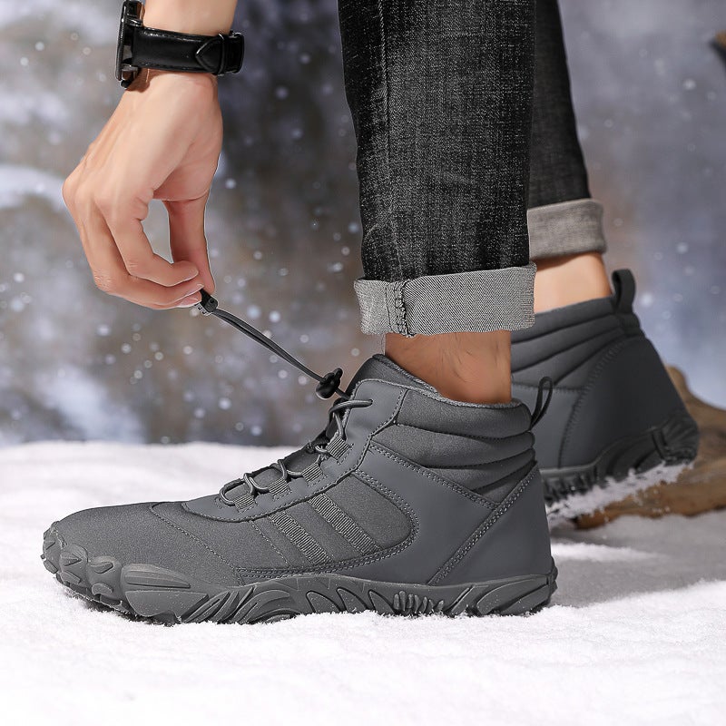Five-Finger Outdoor Cotton Shoes, Non-Slip and Wear-Resistant, Couple''s Hiking Shoes, Warm High-Top Plus Wool Boots, Men''s and Women''s Cold-Proof Hiking Shoes - Image 4