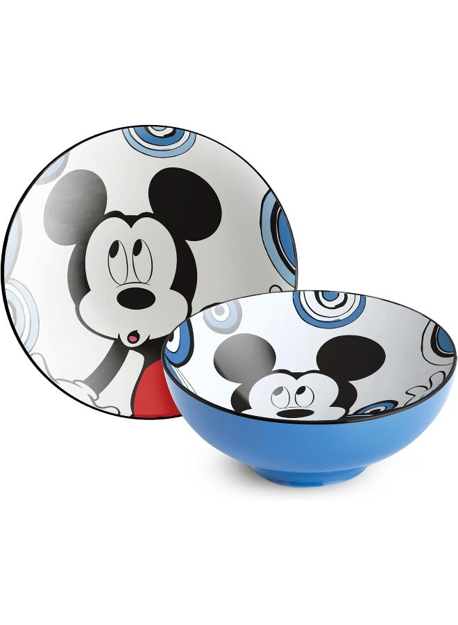 ايجان Bowl Mickey 21 cm Blue Color Material is Stoneware and safe Dishwasher, Microwave - Image 1