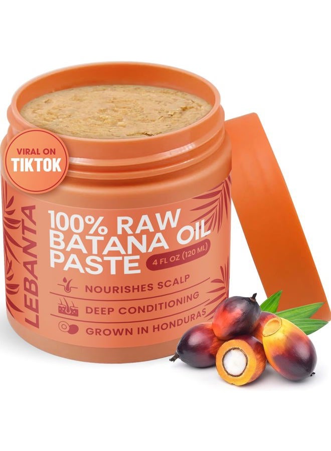 Lebanta Raw Batana Oil for Hair Growth - 100% Pure, Organic 4oz Batana from Honduras for Thick and Strong Natural Hair - Dr. Sebi Unrefined Cold Pressed Cosmetic Scalp Mask for Men & Women (1 Pack) - Image 1