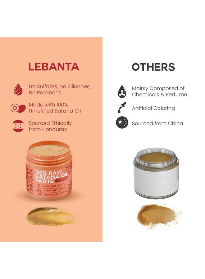 Lebanta Raw Batana Oil for Hair Growth - 100% Pure, Organic 4oz Batana from Honduras for Thick and Strong Natural Hair - Dr. Sebi Unrefined Cold Pressed Cosmetic Scalp Mask for Men & Women (1 Pack) - Image 5