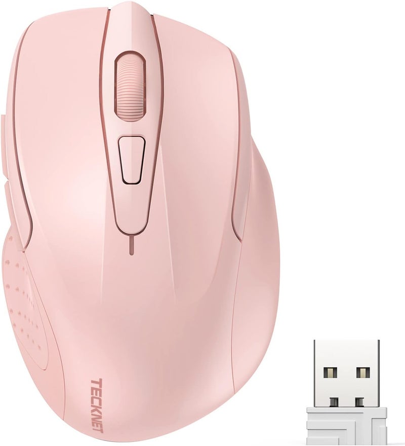 TECKNET Wireless Mouse, 2.4G Ergonomic Optical Mouse, Computer Mouse for Laptop, PC, Computer, Chromebook, Notebook, 6 Buttons, 24 Months Battery Life, 4000 DPI, 6 Adjustment Levels - Image 1