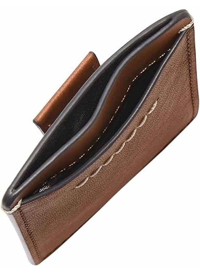 FOSSIL Fossil Men's Leather Minimalist Card Case Front Pocket Wallet  - Image 3