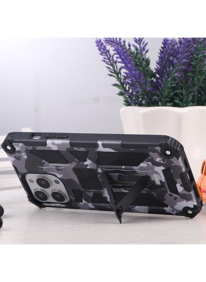 Zaboon Case For iPhone 13 Pro Max Camouflage Armor Kickstand TPU + PC Magnetic Phone Case - Image 5