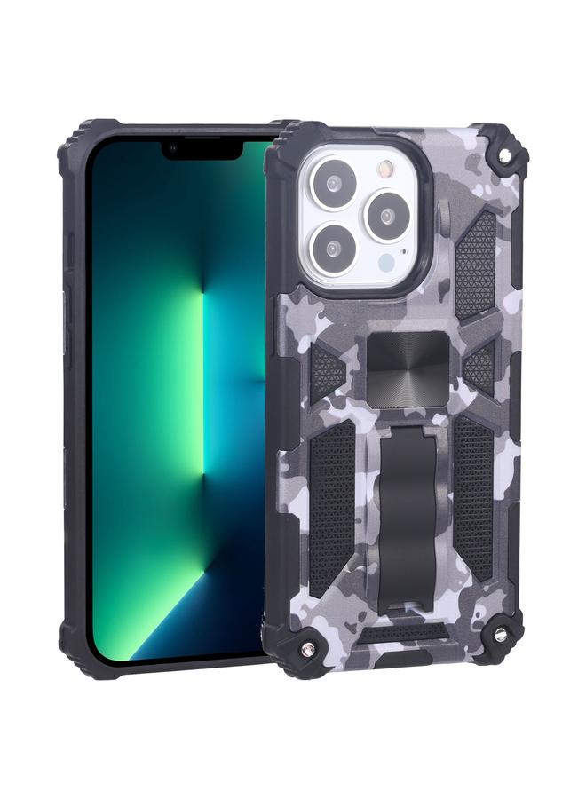 Zaboon Case For iPhone 13 Pro Max Camouflage Armor Kickstand TPU + PC Magnetic Phone Case - Image 1