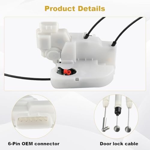 WMPHE Front Left Driver Side Lock Actuator Compatible with Nissan Frontier 2005-2019 Pathfinder 2005-2012 Xterra 2005-2015, Door Latch Assembly Replacement for 80501-ZP70A 80501EA000 - Image 3