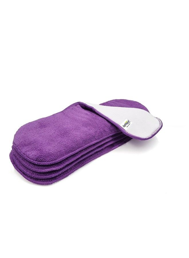 SOFTSPUN Microfiber 4 Layer Baby Pocket Diaper Inserts Pack Of 4 Large Size Purple Age 4 30 Months Washable Reusable Ultra Absorbent Super Soft & Comfortable For Babies. - Image 2
