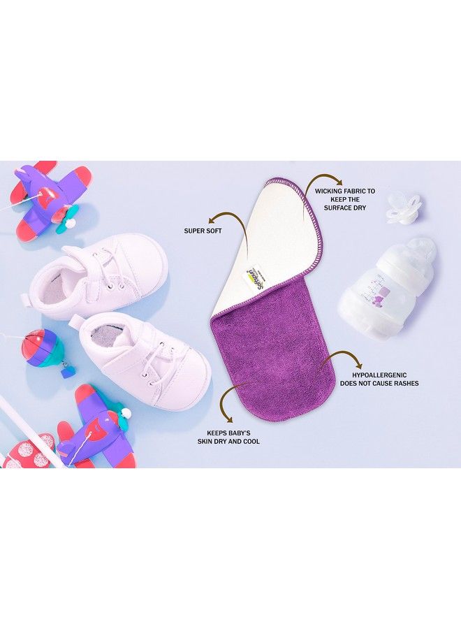 SOFTSPUN Microfiber 4 Layer Baby Pocket Diaper Inserts Pack Of 4 Large Size Purple Age 4 30 Months Washable Reusable Ultra Absorbent Super Soft & Comfortable For Babies. - Image 4