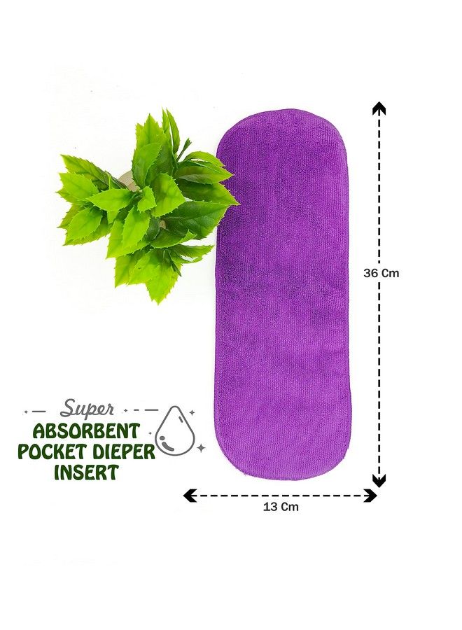 SOFTSPUN Microfiber 4 Layer Baby Pocket Diaper Inserts Pack Of 4 Large Size Purple Age 4 30 Months Washable Reusable Ultra Absorbent Super Soft & Comfortable For Babies. - Image 5