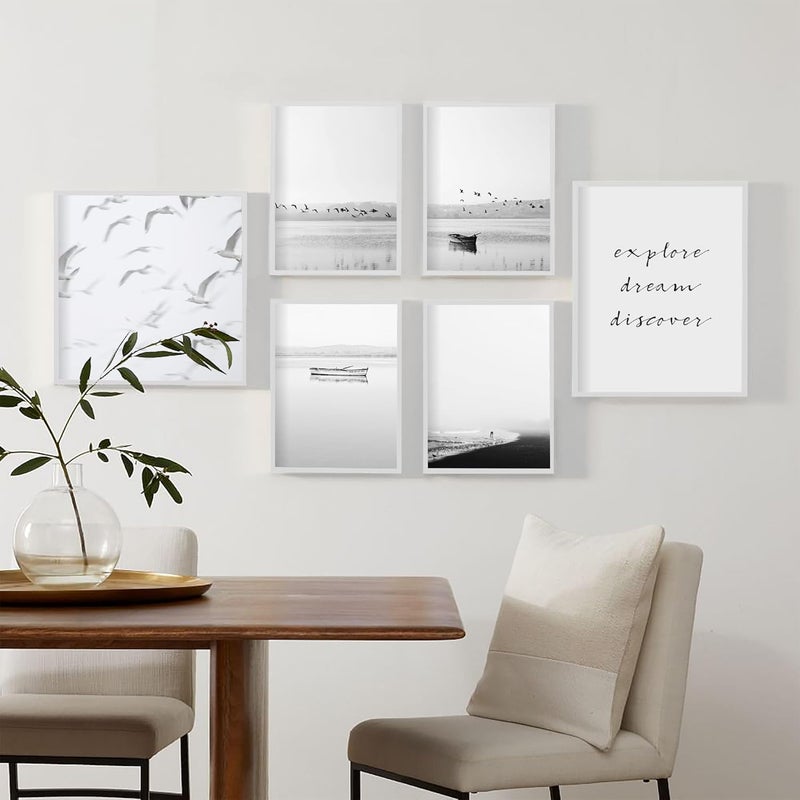 مجموعة من 3 أطر صور VUVUZULA، خشب أبيض، مقاس A4، مقاس 21 × 30 سم، إطار مصنوع من MDF، مناسب للشهادات - Image 2
