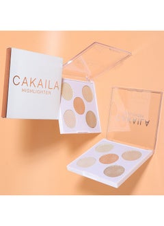 CAKAILA Highlighter Powder —Palette, Makeup Palette Facial Bronzers Illuminator Palette Highlighter Baked Waterproof Long Lasting Brilliant Lighten Skin Color (6 Color))  - Image 5
