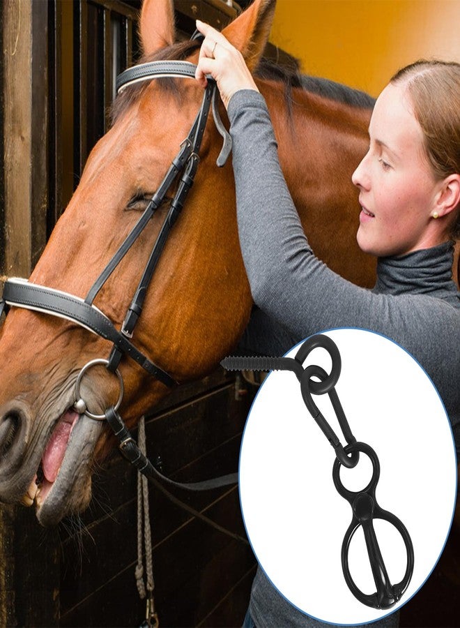 Swess 4 Sets Horse Tie Ring, Horse Tack and Supplies, Safe Horse Accessories Training Equipment with Eye Bolt and Snaps Saddle Black - Image 4