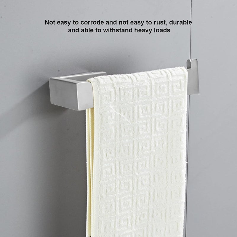 Quadrate Design Stainless Steel Towel Bar, Modern Bathroom Towel Rack, Space Saving Wall Mounted Towel Holder with Concealed Screws for Home Hotel Kitchen Spa - Image 4