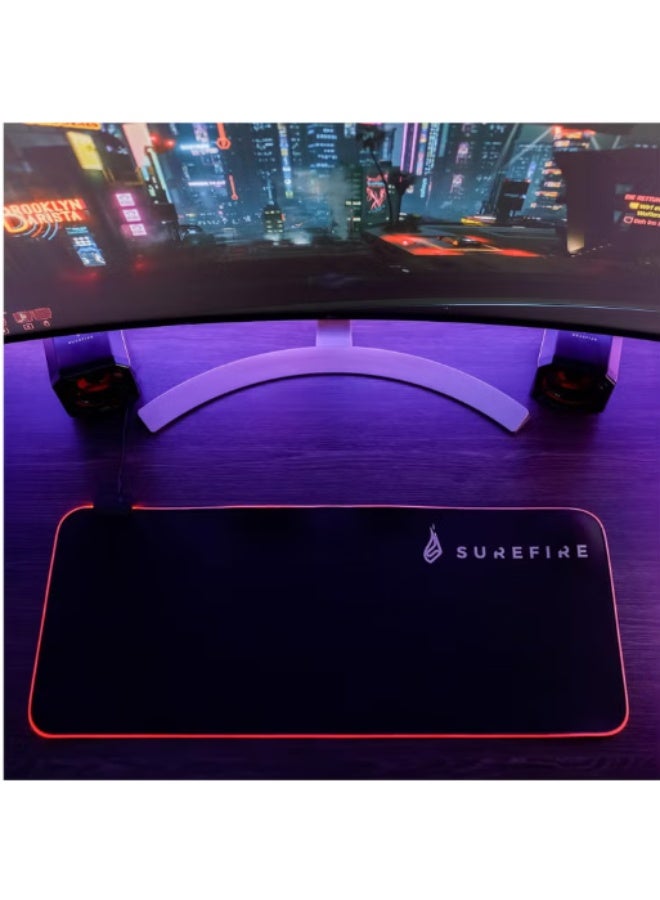 Surefire Silent Flight RGB-680 gaming mouse pad I 680mmx280mmx3 mm I RGB mouse-pad I water-repellent & non-slip I microtextured fabric surface I gaming accessories I gaming pad I Verbatim - Image 2