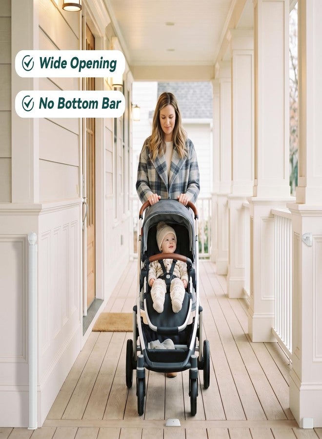 Babepai Retractable Baby Gates for Stairs, Retractable Dog Gate for Indoor/Outdoor Use | Child Gates for Doorways, Deck, Porch, Hallways, Patio (White, 55" Wide 34" Height) - Image 3