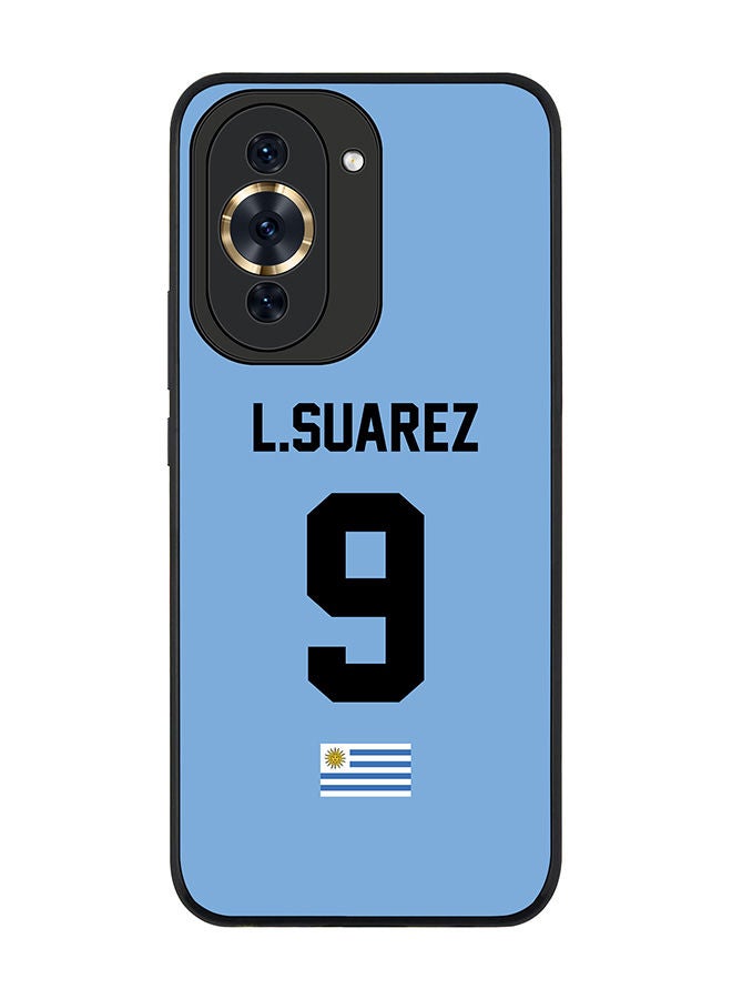 Stylizedd Rugged Black edge case for Huawei nova 10 Pro Slim fit Soft Case Flexible Rubber Edges Anti Drop TPU Gel Thin Cover - Football Team - Uruguay Player Name - L.Suarez - Image 1