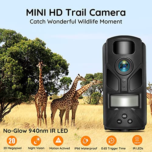 OUTDOOR EXPERT 20MP MINI Trail Camera,1080P Hunting Trail Camera with No Glow 940nm Night Vision Motion Activated IP66 Waterproof,80ft Illumination Range Hunting Game Cam for Wildlife Monitoring - Image 2