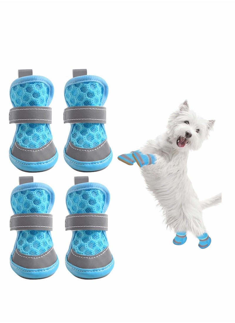 SYOSI Dog Shoes 1.8 in Breathable Mesh Puppy Booties for Hot Pavement Walking Pet Sandals Soft Adjustable Reflective Dog Paw Protectors Boots XL  - Image 1
