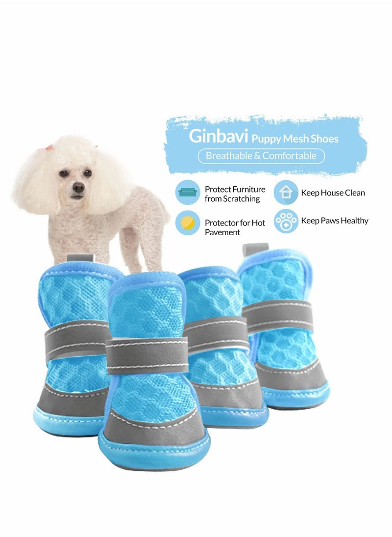 SYOSI Dog Shoes 1.8 in Breathable Mesh Puppy Booties for Hot Pavement Walking Pet Sandals Soft Adjustable Reflective Dog Paw Protectors Boots XL  - Image 4