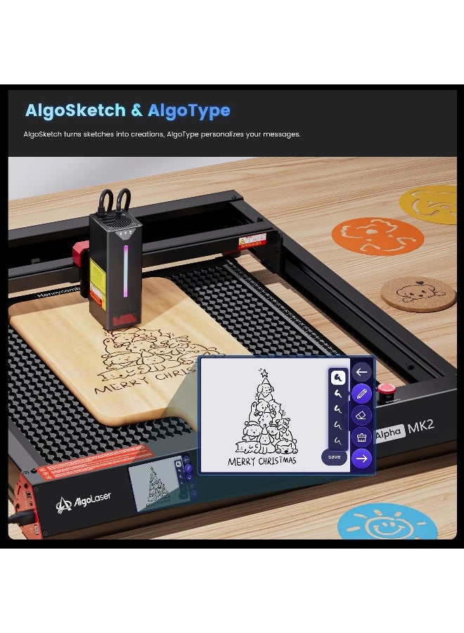  القو ليزر ماكينة النقش والقطع بالليزر AlgoLaser Alpha MK2 بقوة 10 واط - Image 4