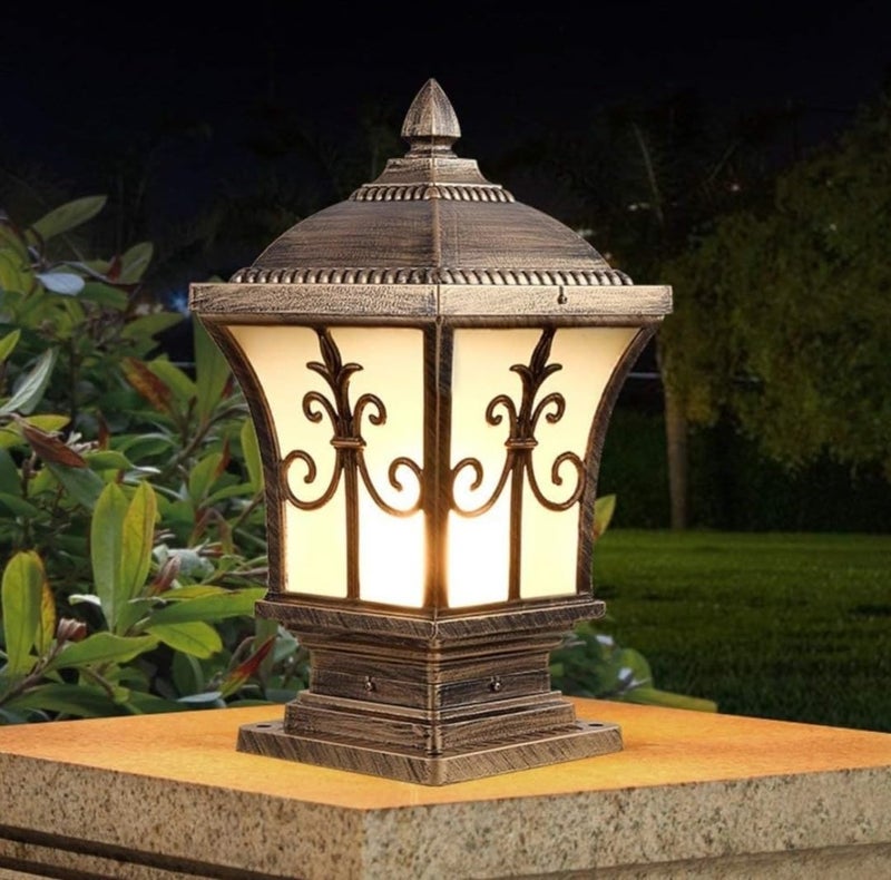 LEGEEN Antique Aluminium Die Casting IP65 Waterproof Outdoor Gate Light Lamp for- Home gate Main Gate entrances Garden Boundary Pillars Pole Terrace entryways Light Lamp Bulb Included - Image 1
