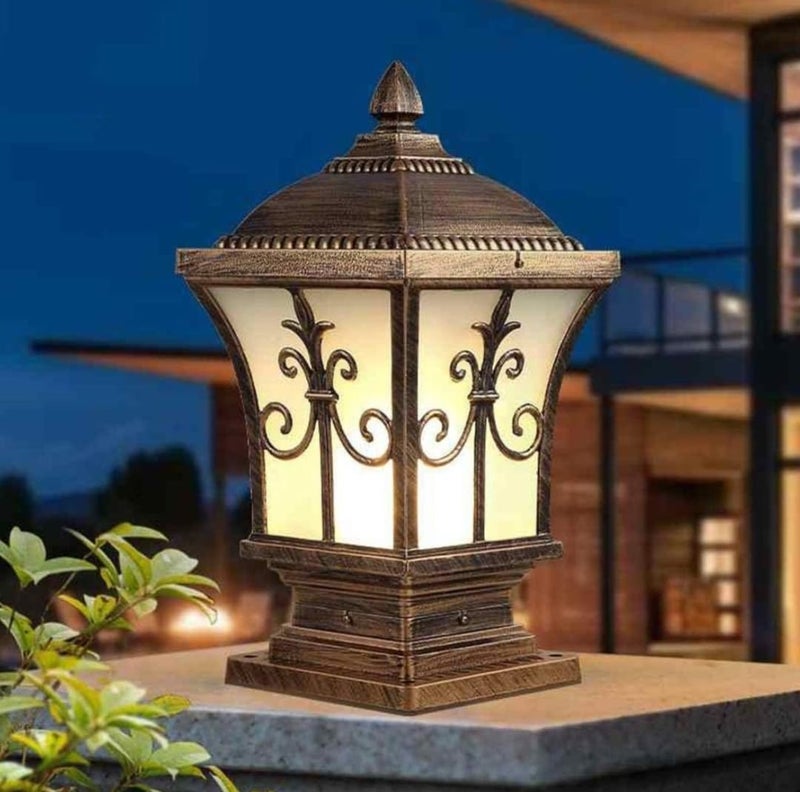 LEGEEN Antique Aluminium Die Casting IP65 Waterproof Outdoor Gate Light Lamp for- Home gate Main Gate entrances Garden Boundary Pillars Pole Terrace entryways Light Lamp Bulb Included - Image 3