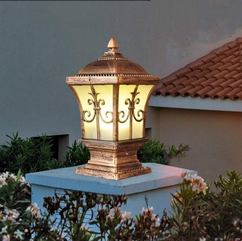 LEGEEN Antique Aluminium Die Casting IP65 Waterproof Outdoor Gate Light Lamp for- Home gate Main Gate entrances Garden Boundary Pillars Pole Terrace entryways Light Lamp Bulb Included - Image 4
