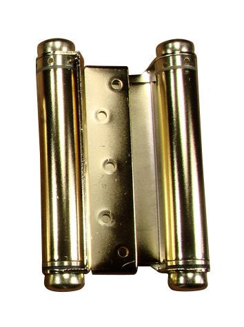Hinge Outlet Adjustable Double Action Spring Hinge, Saloon, Swinging or Cafe Door Hinges - Highly Rust-Resistant, Self-Closing, Dual-Swing (6 Inch, Brass) - Image 1