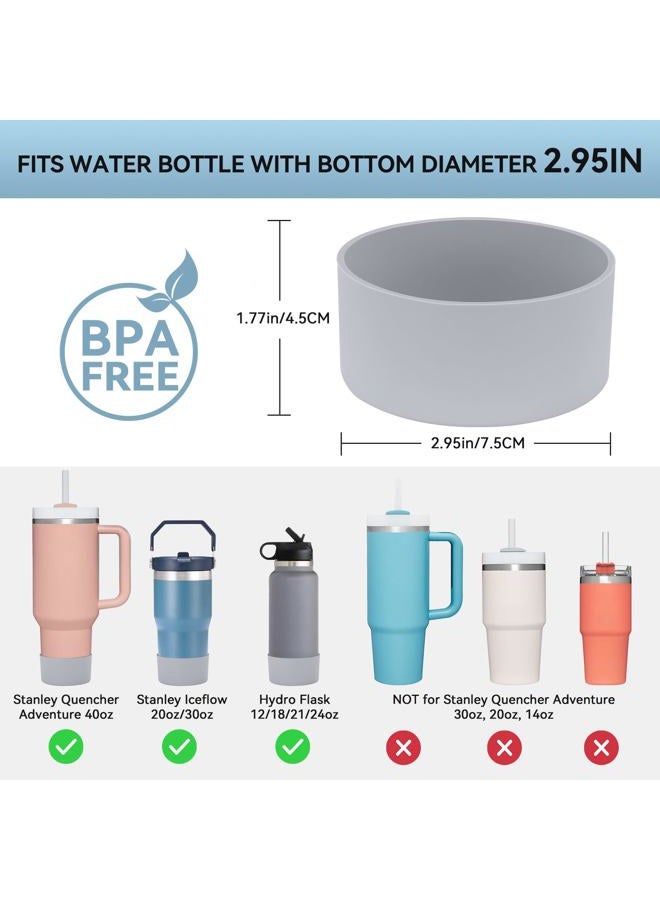 PICcircuit 2PCS for Stanley Boot, Silicone Bottom for Quencher Adventure 40oz 30oz IceFlow 20oz 30oz Bottle&for Hydroflask Tumbler 12-24oz for Stanley Cup Accessories Avoid Scratches&Noise - Image 2