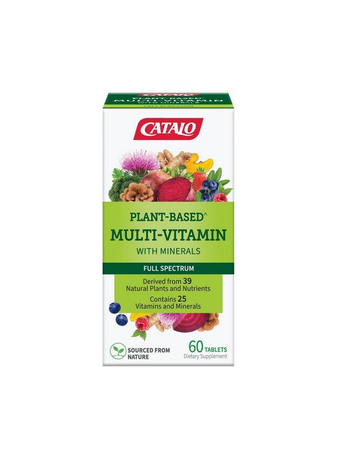 CATALO Multivitamin for Women & Men with Minerals Tablets - Plant-Based Formula with 25 Essential Vitamins & Minerals, Includes 39 Fruits, Vegetables, Mushrooms & Herbs - 60 Tablet - Image 1
