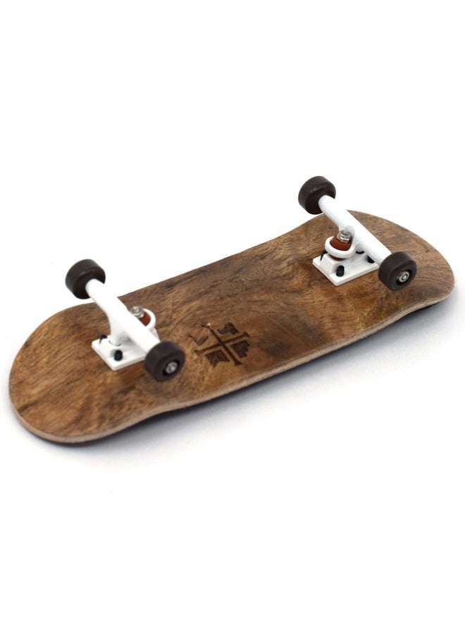 Teak Tuning 32mm Pro Fingerboard Complete - Fully Assembled with Pro Level Components - Pro Shaped Wooden Deck (32x97mm), UltraSpin Bearing Wheels, Prodigy Gen2 Trucks - Toasted Smores - Image 2