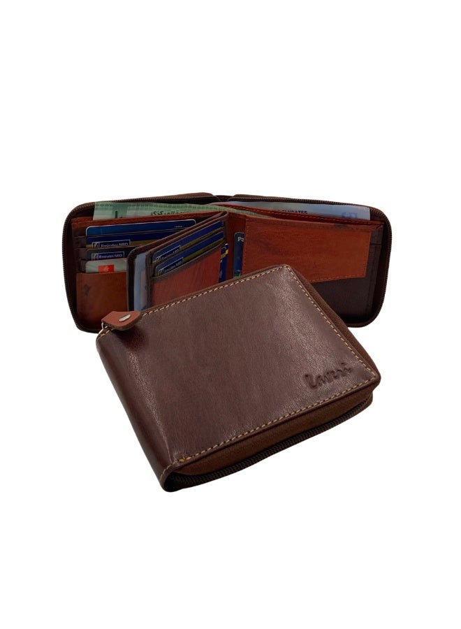 LAVERI LEATHER Full Zip leather men's Wallet #1406CZ - Image 1
