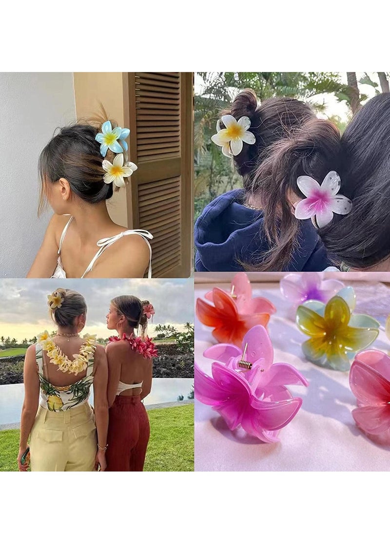 JOGAMS 6 Pcs Hawaiian Plumeria Flower Hair Claw Clips Matte No Slip Cute Clips Wedding Bridesmaid Flower Catch for Thick Thin Hair  - Image 4
