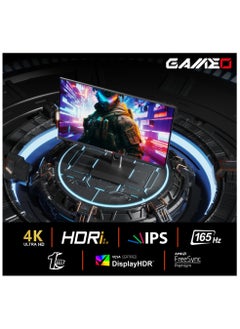 شاشة ألعاب مسطحة مقاس 27 بوصة بدقة 4K (3840*2160) Ultra HD 4K مع لوحة IPS، 165 هرتز، 1 مللي ثانية، حامل قابل للتعديل، HDMI 2.1، TYPE-C، DP1.4، HDR وAMD FreeSync | MR27UHD165IPS