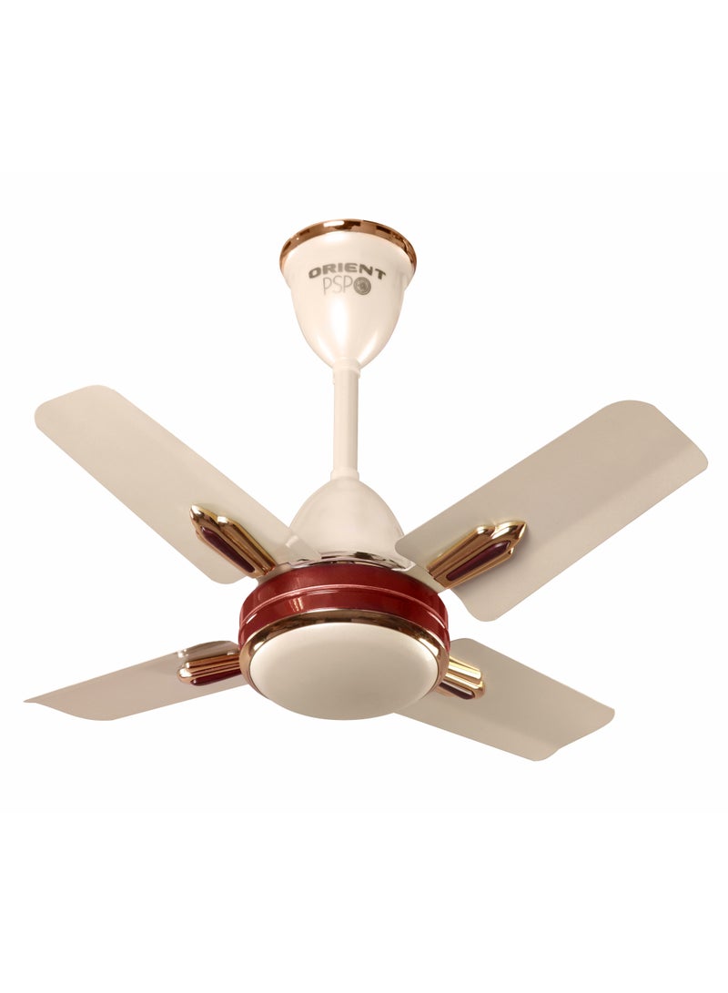 Orient Electric Quasar Ornamental 24 inch Metallic Ivory Cherry Ceiling Fan - Image 1