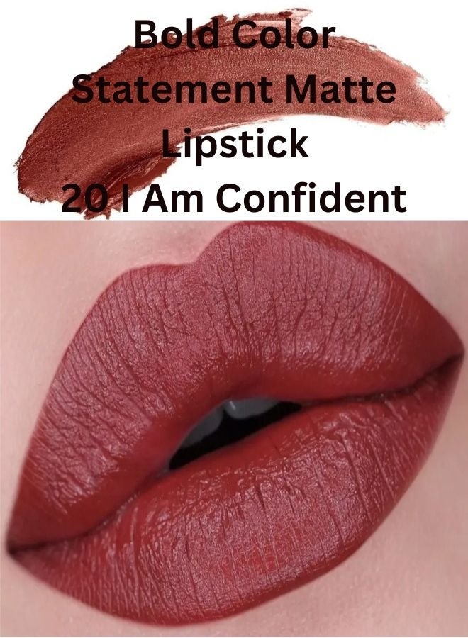 ميلاني أحمر شفاه غير لامع من ميلاني بولد كولور 20 أنا واثق (0.13 أونصة. /3.6 جم) أحمر شفاه نباتي بولد كولور لم يتم الإساءة إلى الحيوانات في تصنيعه - Image 4