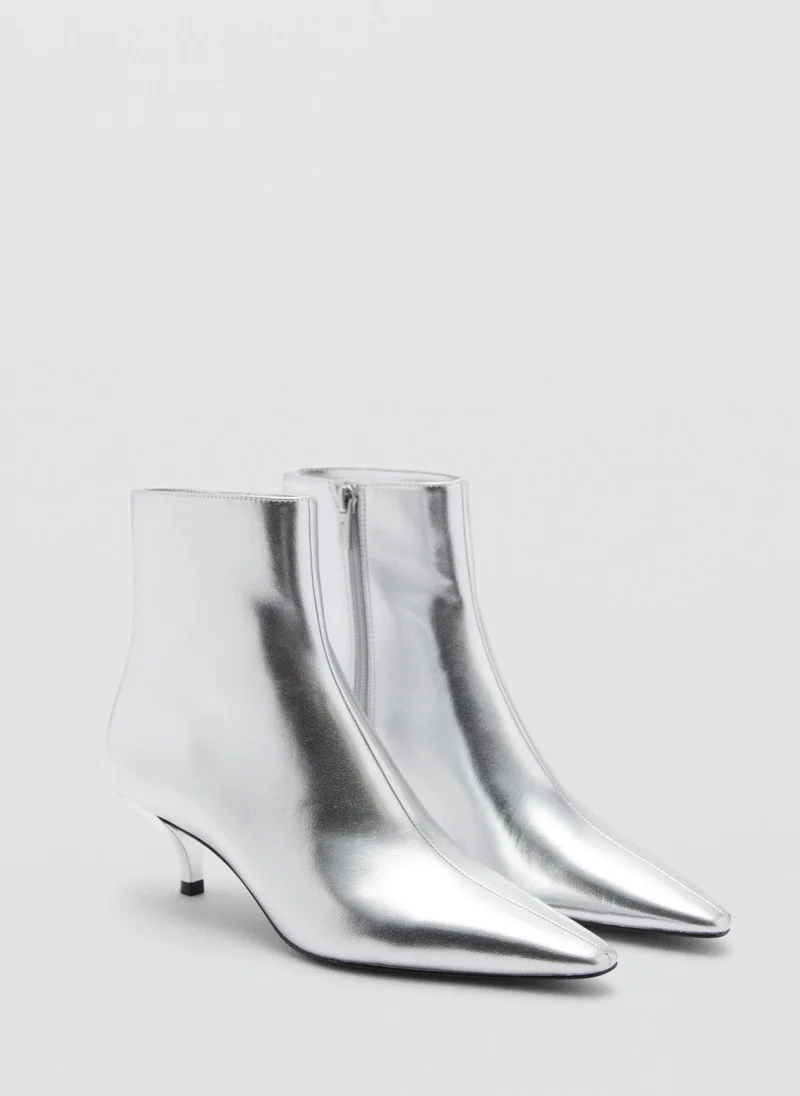 مانجو Metallic Effect Pointed Toe Boot