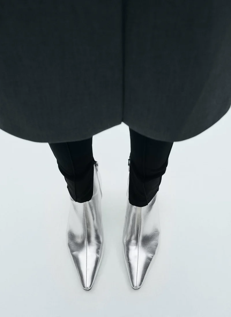 مانجو Metallic Effect Pointed Toe Boot
